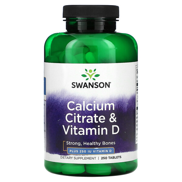Swanson Calcium Citrate & Vitamin D 250 viên 3 swanson calcium citrate vitamin d 250 tablets 109047