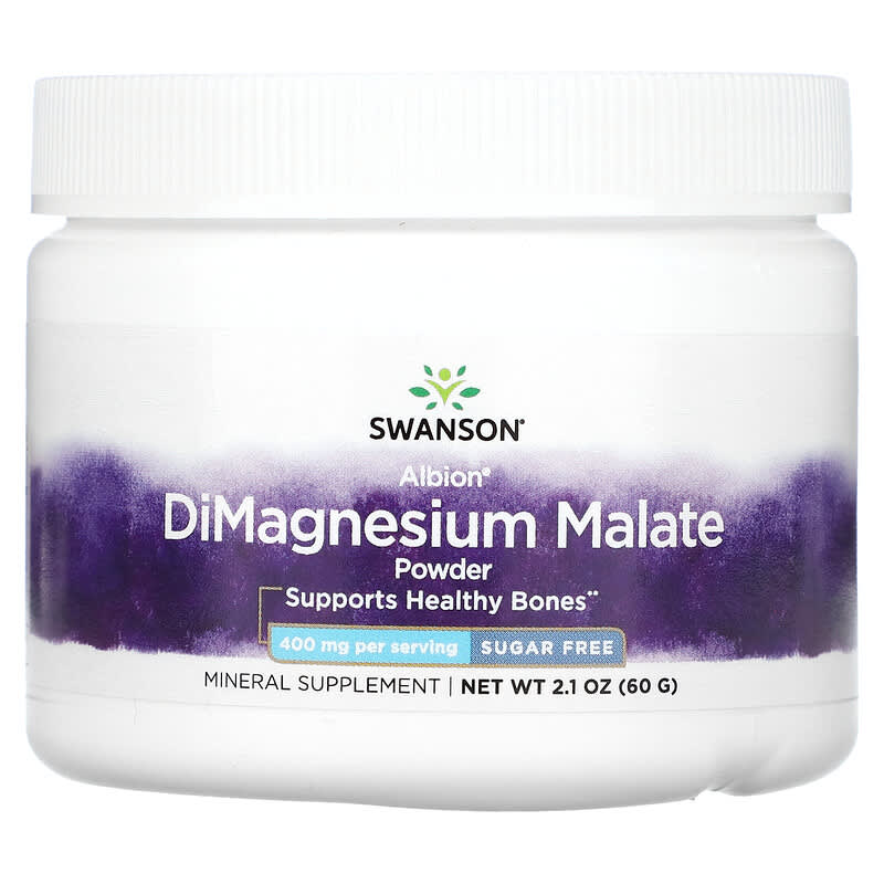 Swanson DiMagnesium Malate Powder 400 mg 2.1 oz (60 g) 3 Swanson DiMagnesium Malate Powder 400 mg 2.1 oz (60 g) 087614029566