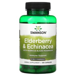 Swanson Elderberry & Echinacea with Agaricus Blazei Mushroom 120 Capsules 087614110448
