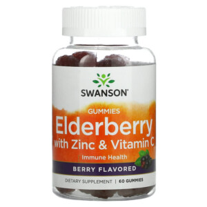 Swanson Elderberry With Zinc & Vitamin C Berry 60 Gummies 087614118031