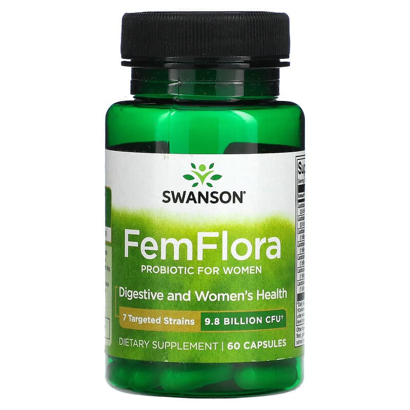 Swanson FemFlora Probiotic For Women 9.8 Billion CFU 60 Capsules 3 Swanson FemFlora Probiotic For Women 9.8 Billion CFU 60 Capsules 087614025346