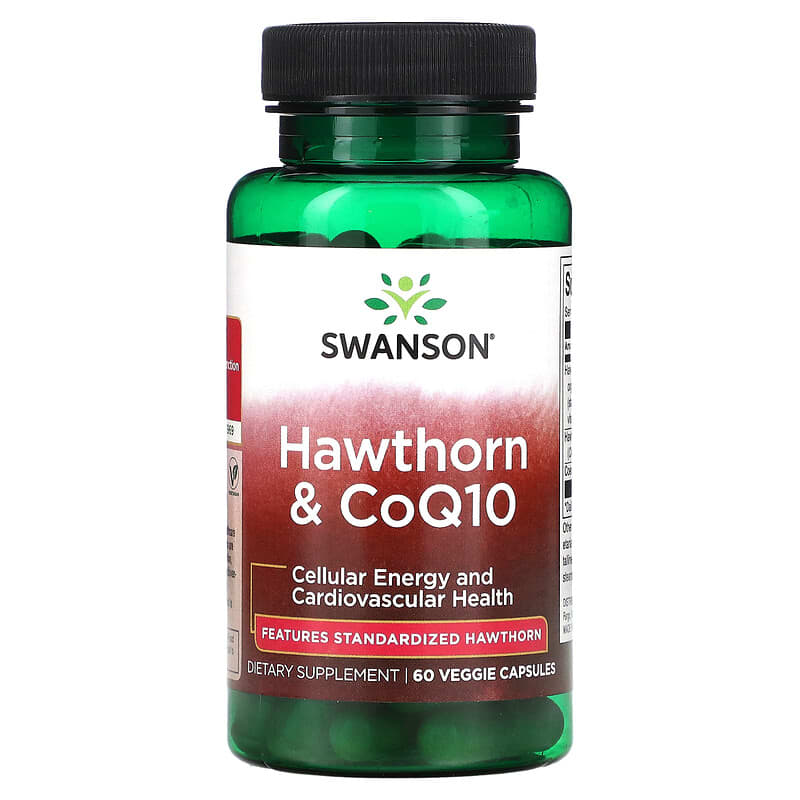 Swanson Hawthorn & CoQ10 60 Veggie Capsules 3 Swanson Hawthorn & CoQ10 60 Veggie Capsules 087614029122