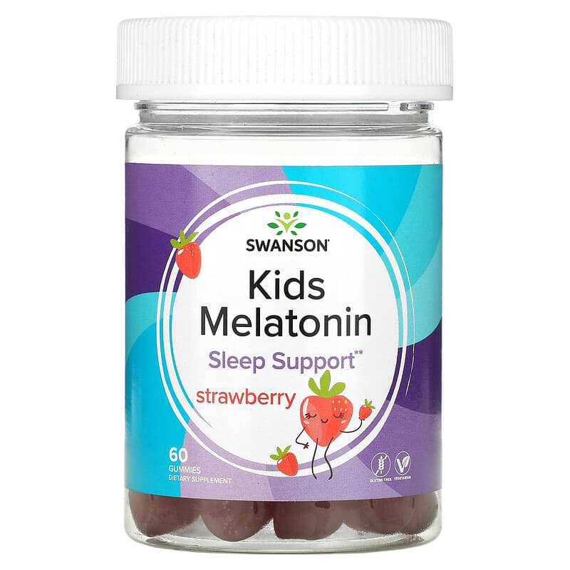 Swanson Kids Melatonin Sleep Support Strawberry 60 Gummies 3 Swanson Kids Melatonin Sleep Support Strawberry 60 Gummies 087614118840