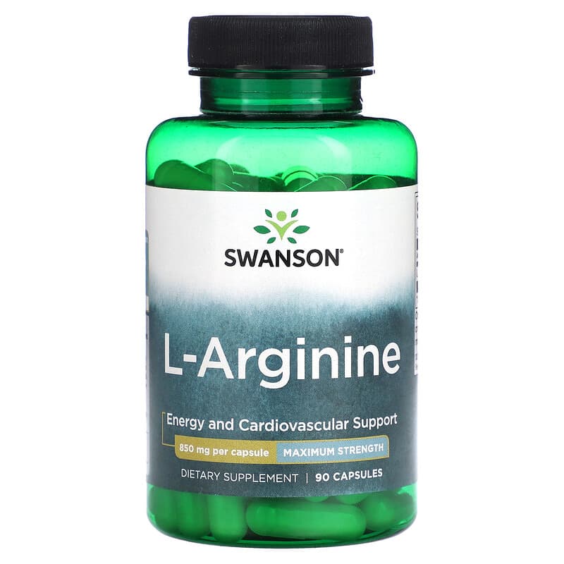 Swanson L-Arginine Maximum Strength 850 mg 90 Capsules 3 Swanson L-Arginine Maximum Strength 850 mg 90 Capsules 087614117133