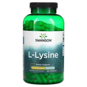 Swanson L-lysine 500 mg 300 Capsules 087614012698
