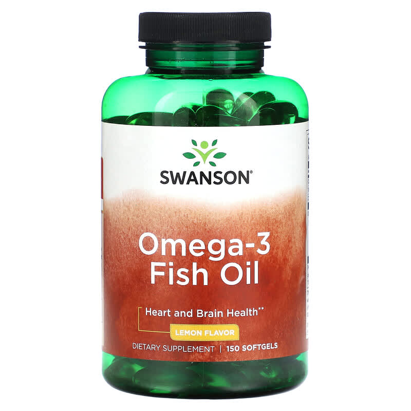 Swanson Omega-3 Fish Oil Lemon 150 Softgels 3 Swanson Omega-3 Fish Oil Lemon 150 Softgels 087614112534