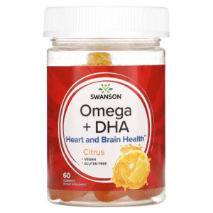 Swanson Omega + DHA Citrus 60 Gummies 087614118680