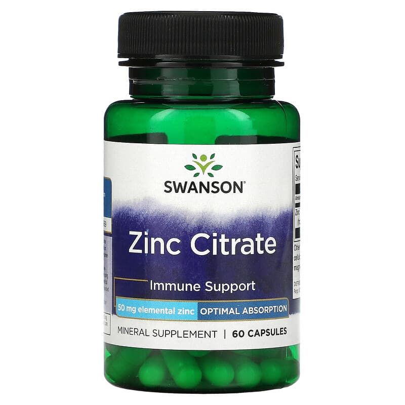 Swanson Zinc Citrate 50 mg 60 Capsules 3 Swanson Zinc Citrate 50 mg 60 Capsules 087614113746