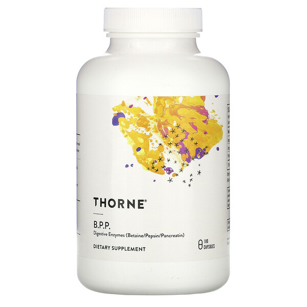 Thorne Research B.P.P. (Betaine/Pepsin/Pancreatin) Digestive Enzymes 180 viên 3 thorne research b p p betaine pepsin pancreatin digestive enzymes 180 capsules 20854