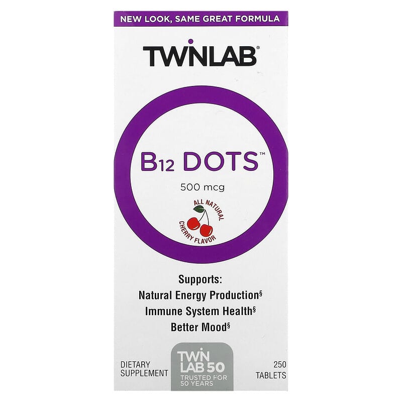 Twinlab B12 Dots Cherry 500 mcg 250 Tablets 3 Twinlab B12 Dots Cherry 500 mcg 250 Tablets 027434006095