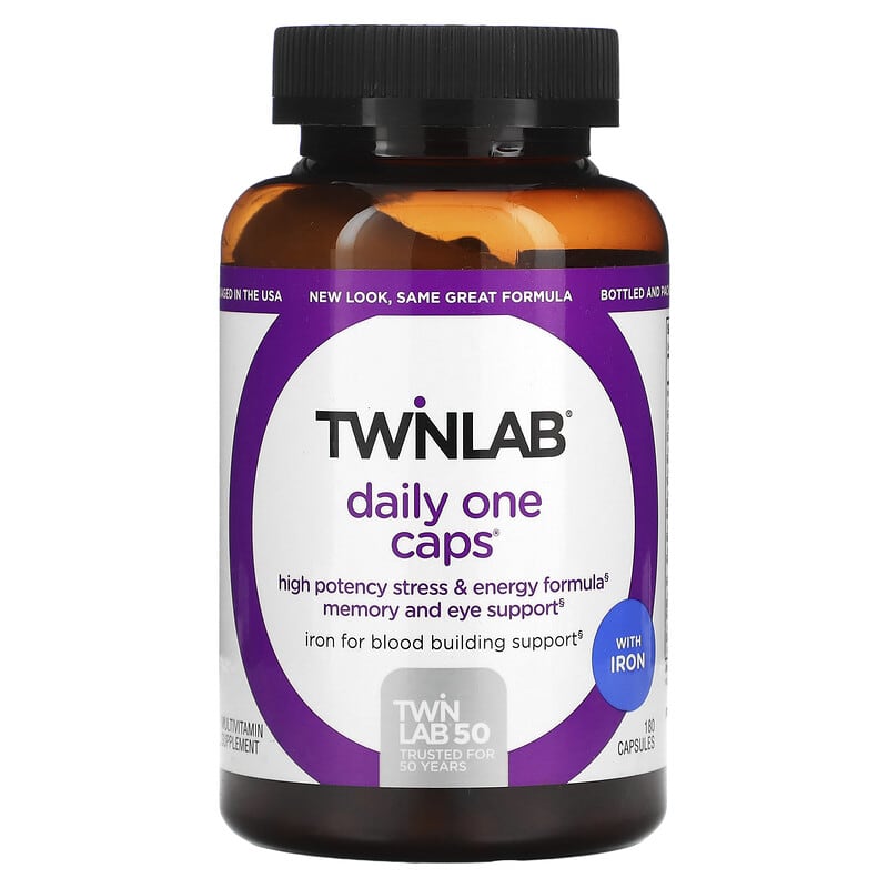 Twinlab Daily One Caps With Iron 180 Capsules 3 Twinlab Daily One Caps With Iron 180 Capsules 027434002851