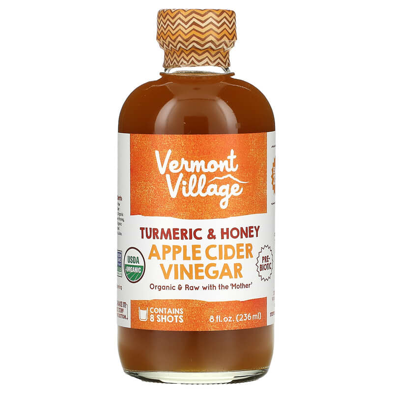 Vermont Village Apple Cider Vinegar Turmeric & Honey 8 fl oz (236 ml) 3 Vermont Village Apple Cider Vinegar Turmeric & Honey 8 fl oz (236 ml) 084648148034