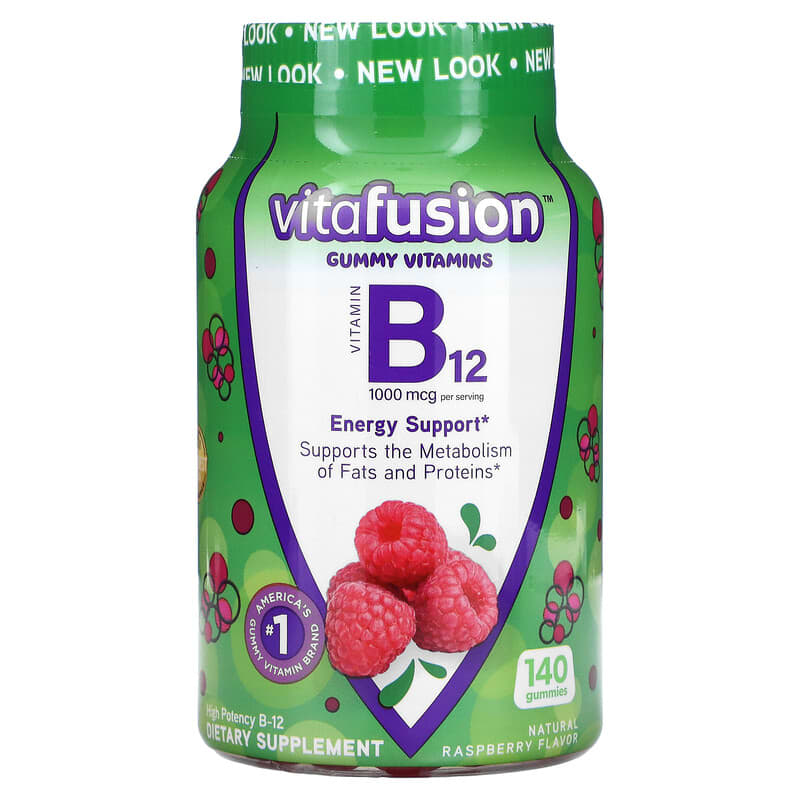 VitaFusion B12 Natural Raspberry 500 mcg 140 Gummies 3 VitaFusion B12 Natural Raspberry 500 mcg 140 Gummies 027917270975