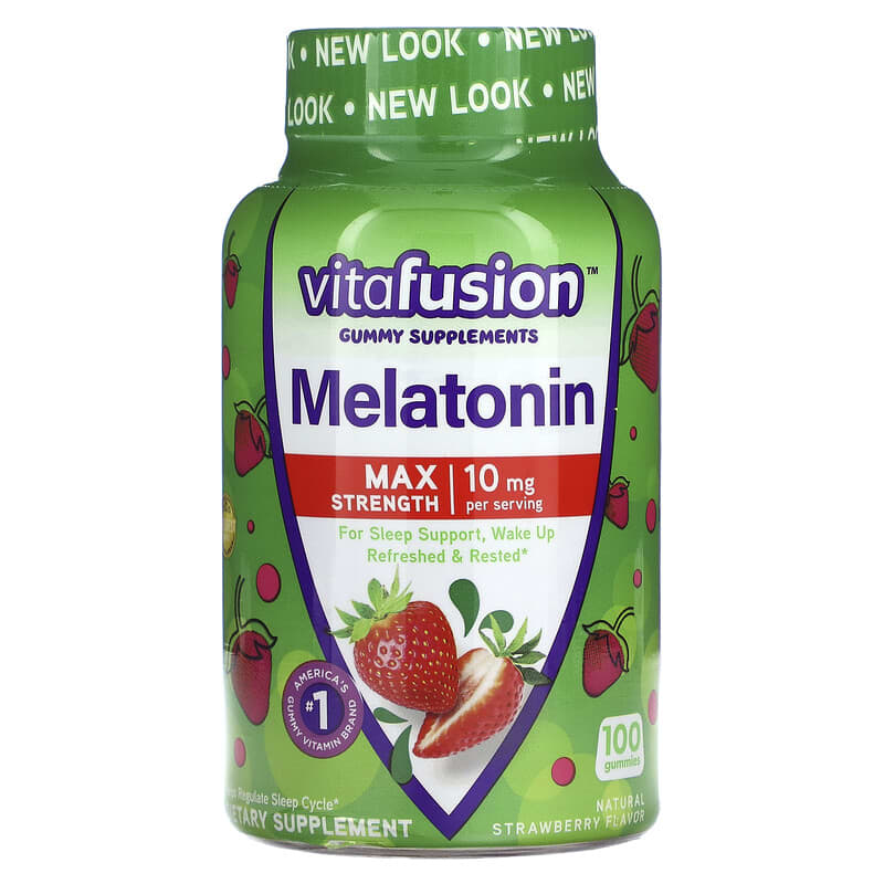 VitaFusion Max Strength Melatonin Natural Strawberry 5 mg 100 Gummies 3 VitaFusion Max Strength Melatonin Natural Strawberry 5 mg 100 Gummies 027917271736