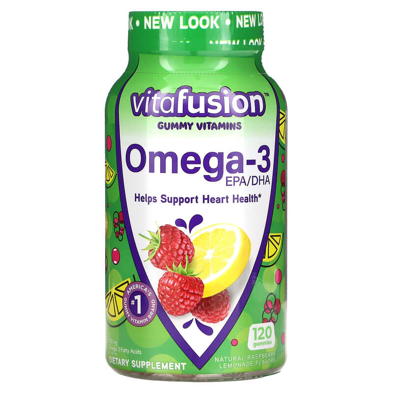 VitaFusion Omega-3 EPA/DHA Raspberry Lemonade 120 Gummies 3 VitaFusion Omega-3 EPA/DHA Raspberry Lemonade 120 Gummies 027917017235