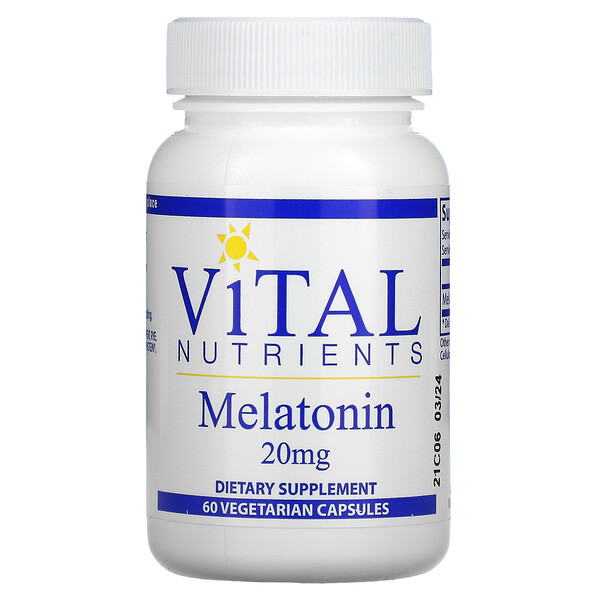 Vital Nutrients Melatonin 20 mg 60 viên 3 vital nutrients melatonin 20 mg 60 vegetarian capsules 108154