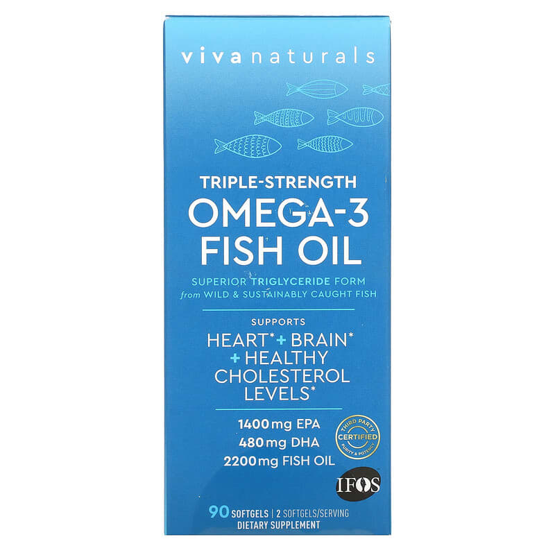 Viva Naturals Omega-3 Fish Oil Triple Strength 90 Softgels 3 Viva Naturals Omega-3 Fish Oil Triple Strength 90 Softgels 701722747951