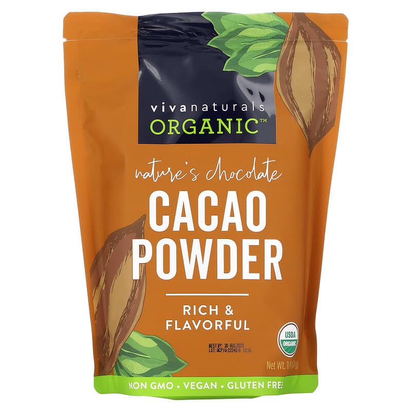 Viva Naturals Organic Cacao Powder 1 lb (454 g) 3 Viva Naturals Organic Cacao Powder 1 lb (454 g) 700465936752