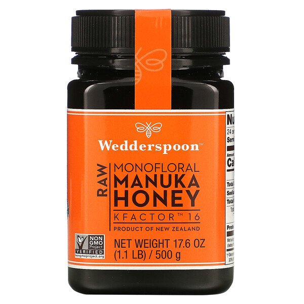 Wedderspoon Raw Monofloral Manuka Honey KFactor 16 1.1 lb (500 g) 3 wedderspoon raw monofloral manuka honey kfactor 16 1 1 lb 500 g 64889