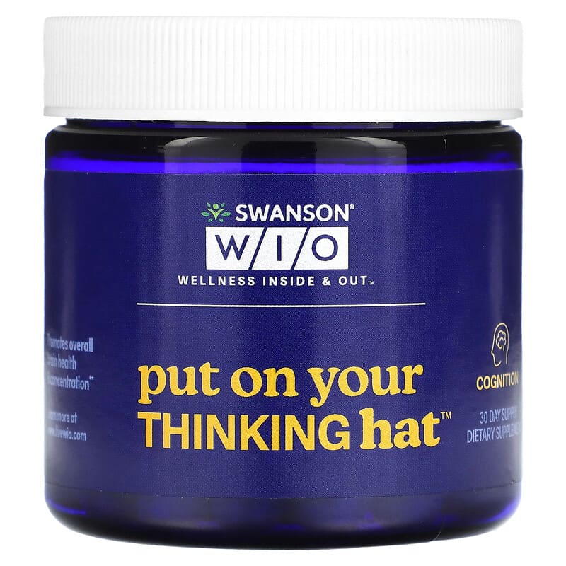 Wellness Inside & Out Put On Your Thinking Hat 30 Vegetarian Capsules 3 Wellness Inside & Out Put On Your Thinking Hat 30 Vegetarian Capsules 840317300093