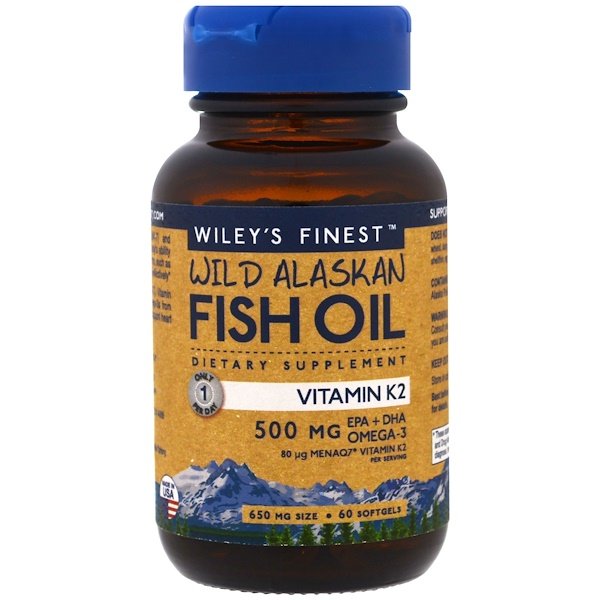 Mua Wiley's Finest Wild Alaskan Fish Oil Vitamin K2 60 Fish Oil Softgels giảm giá rẻ Hà nội TPHCM