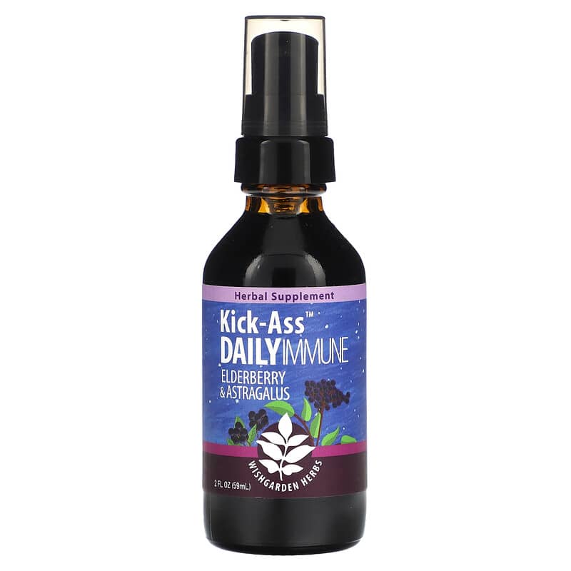 WishGarden Herbs Kick-Ass Daily Immune Elderberry & Astragalus 2 fl oz (59 ml) 3 WishGarden Herbs Kick-Ass Daily Immune Elderberry & Astragalus 2 fl oz (59 ml) 656490381725