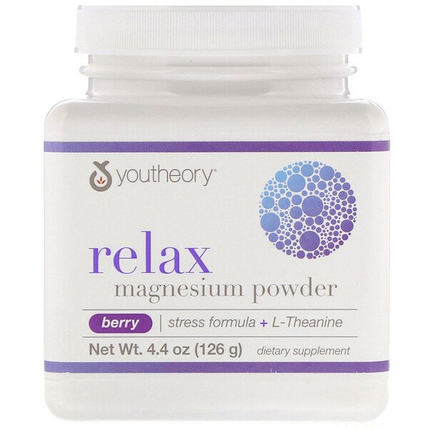 Mua Youtheory Relax Magnesium Powder Stress Formula + L-Theanine Berry 4.4 oz 126 g giảm giá rẻ Hà nội TPHCM