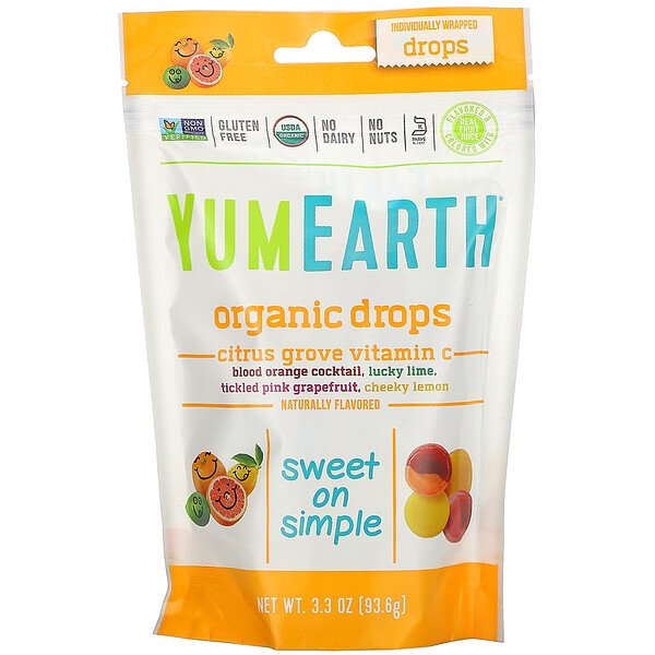 Mua YumEarth Organic Vitamin C Drops Citrus Grove 3.3 oz 93.5 g giảm giá rẻ Hà nội TPHCM