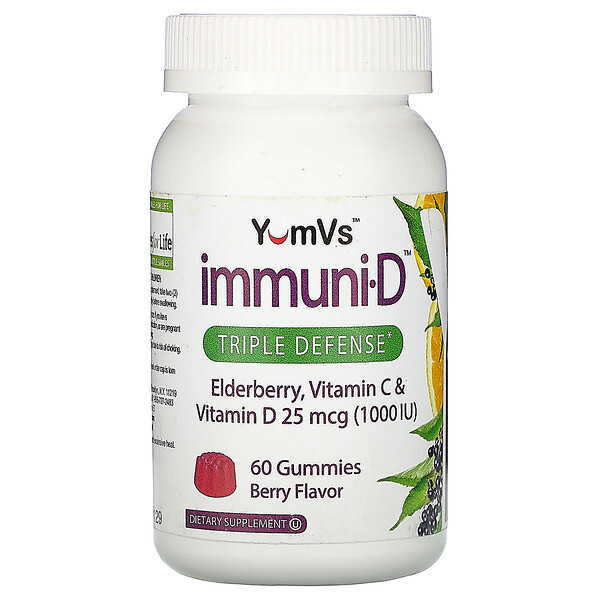 Mua YumV's Elderberry Vitamin C & Vitamin D Triple Defense Berry Flavor 25 mcg 1