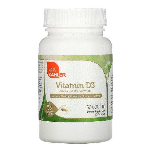 Zahler Vitamin D3 50,000 IU 10 viên 3 zahler vitamin d3 50 000 iu 10 capsules 102061