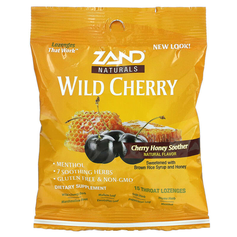 Zand Naturals Wild Cherry Cherry Honey Soother 15 Throat Lozenges 3 Zand Naturals Wild Cherry Cherry Honey Soother 15 Throat Lozenges 041954189267