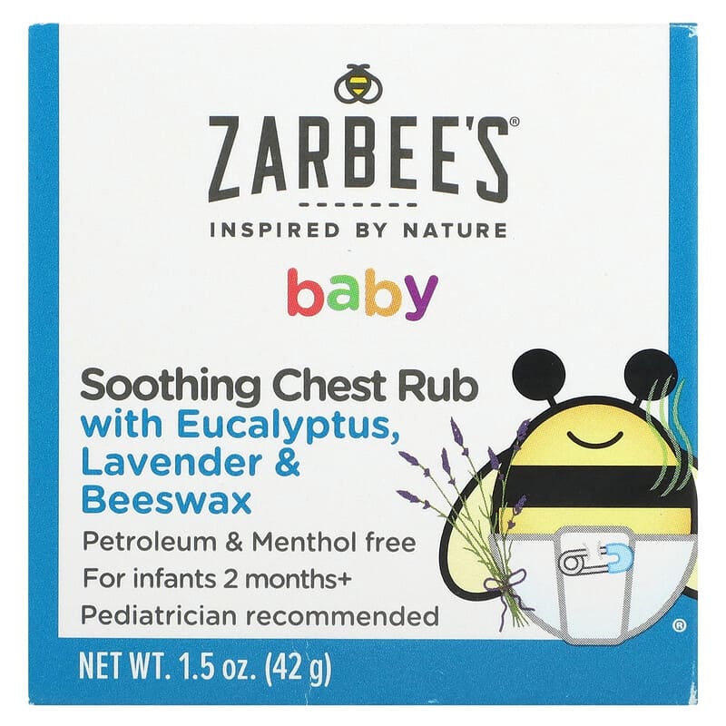 Zarbee's Baby Soothing Chest Rub with Eucalyptus Lavender & Beeswax 1.5 oz (42 g) 3 Zarbee's Baby Soothing Chest Rub with Eucalyptus Lavender & Beeswax 1.5 oz (42 g) 858438005414