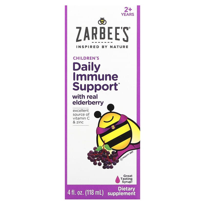 Zarbee's Children's Daily Immune Support With Real Elderberry 2+ Years 4 fl oz (118 ml) 3 Zarbee's Children's Daily Immune Support With Real Elderberry 2+ Years 4 fl oz (118 ml) 857647007820
