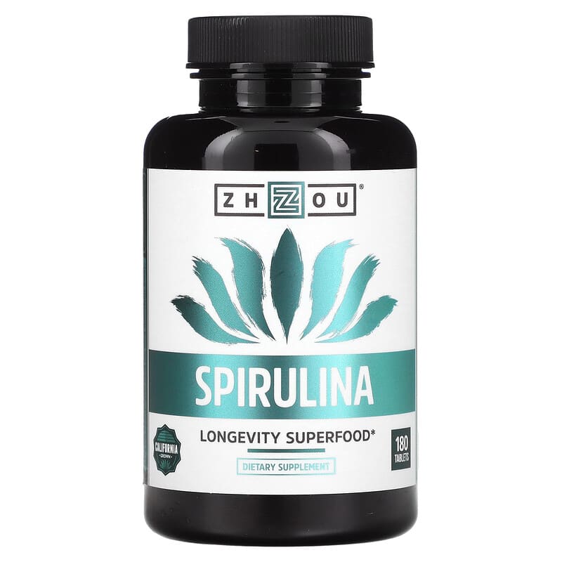 Zhou Nutrition Spirulina Longevity Superfood 180 Tablets 3 Zhou Nutrition Spirulina Longevity Superfood 180 Tablets 859805006331
